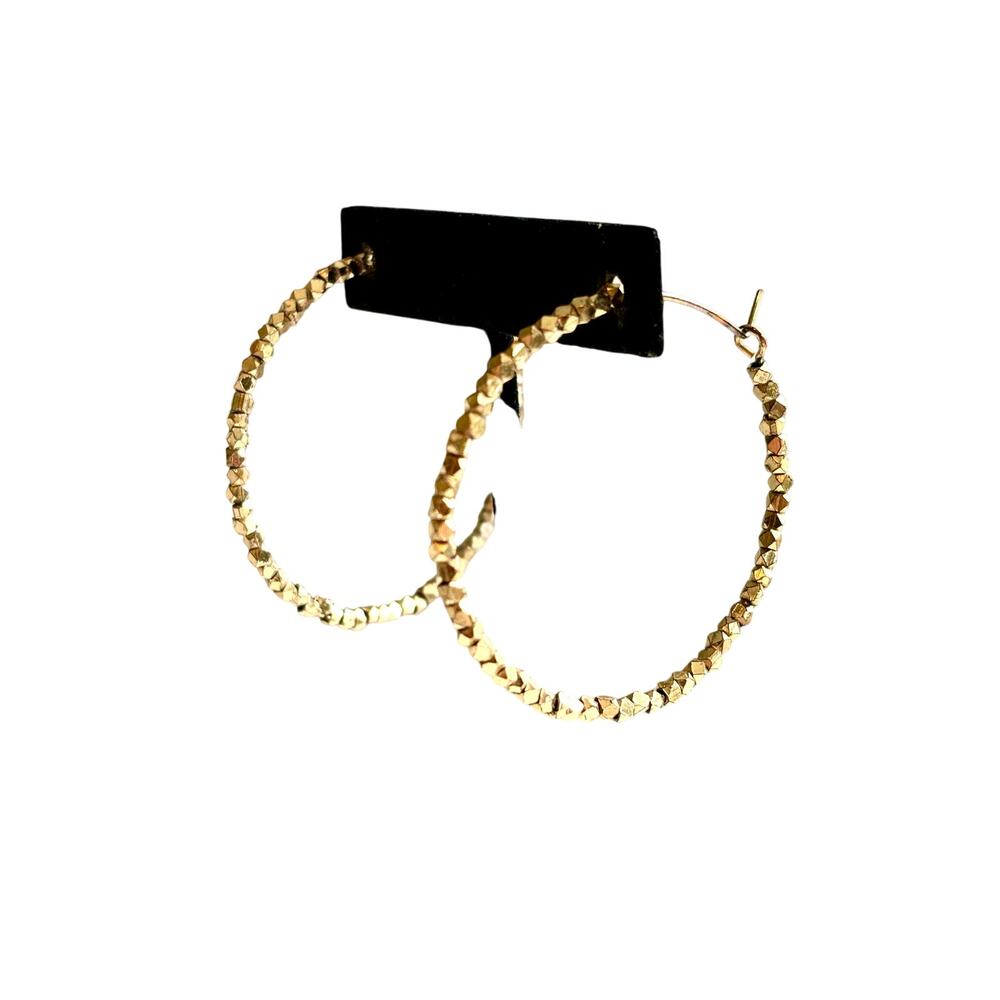 Gold Plated Small Nugget Hoop Earrings for Women